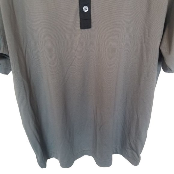 FootJoy Mens M Black Gray Striped Short Sleeves At - Picture 3 of 8
